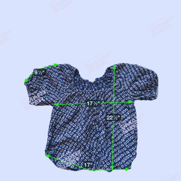 Anthropologie Pilcro Puff Sleeve Blouse Small Boho Fall Cottagecore Artsy Print - Picture 4 of 7